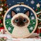 DIY Punch Needle Kit – Siamese Cat Christmas Embroidery Set for Beginners with Hoop, Needlepoint Craft, and Home Decor (20x20cm)